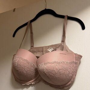 Elegant Lace Push-Up Bra - Pink